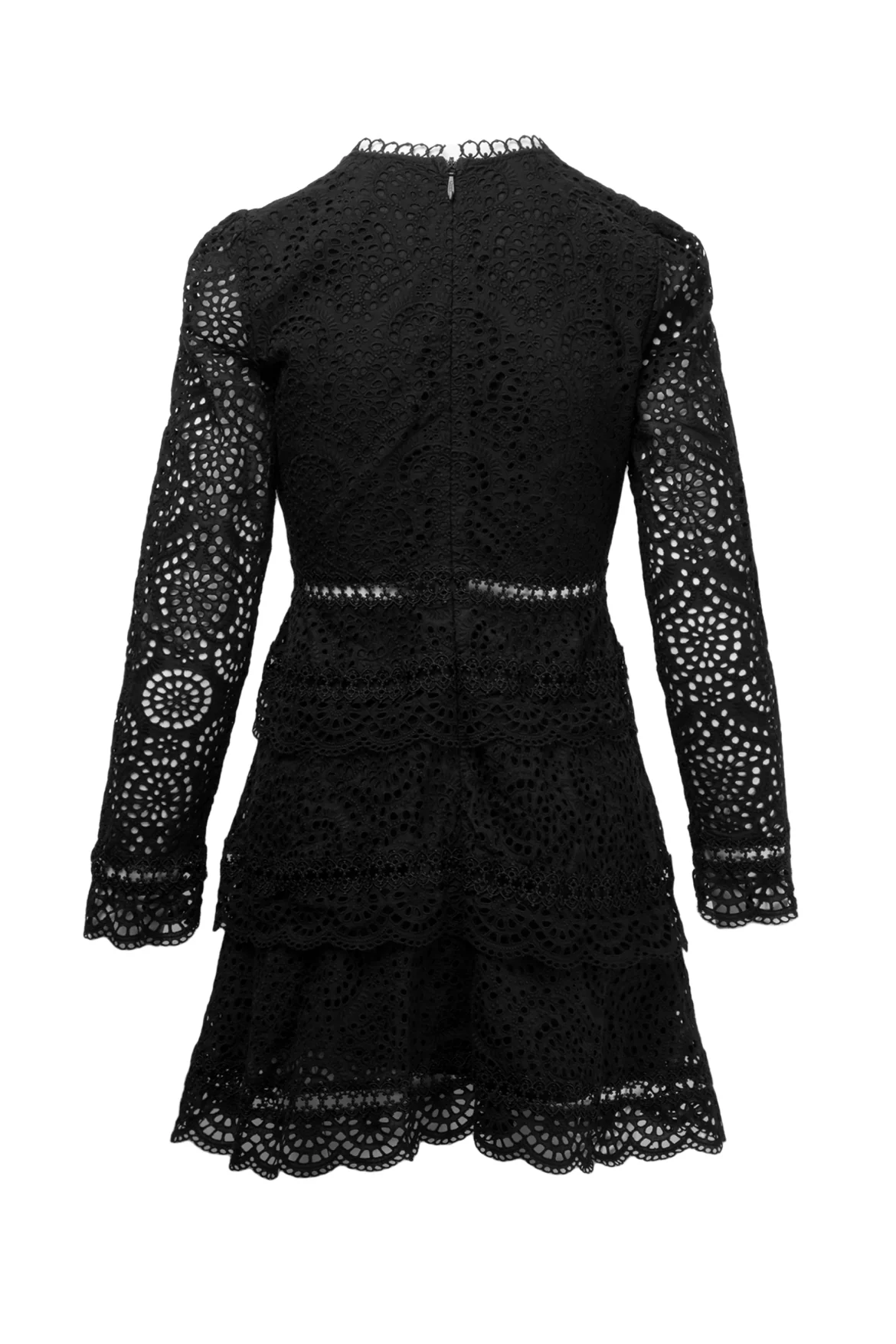 Zimmermann Size 2 Broderie Anglaise Tiered Mini Dress - Image 2