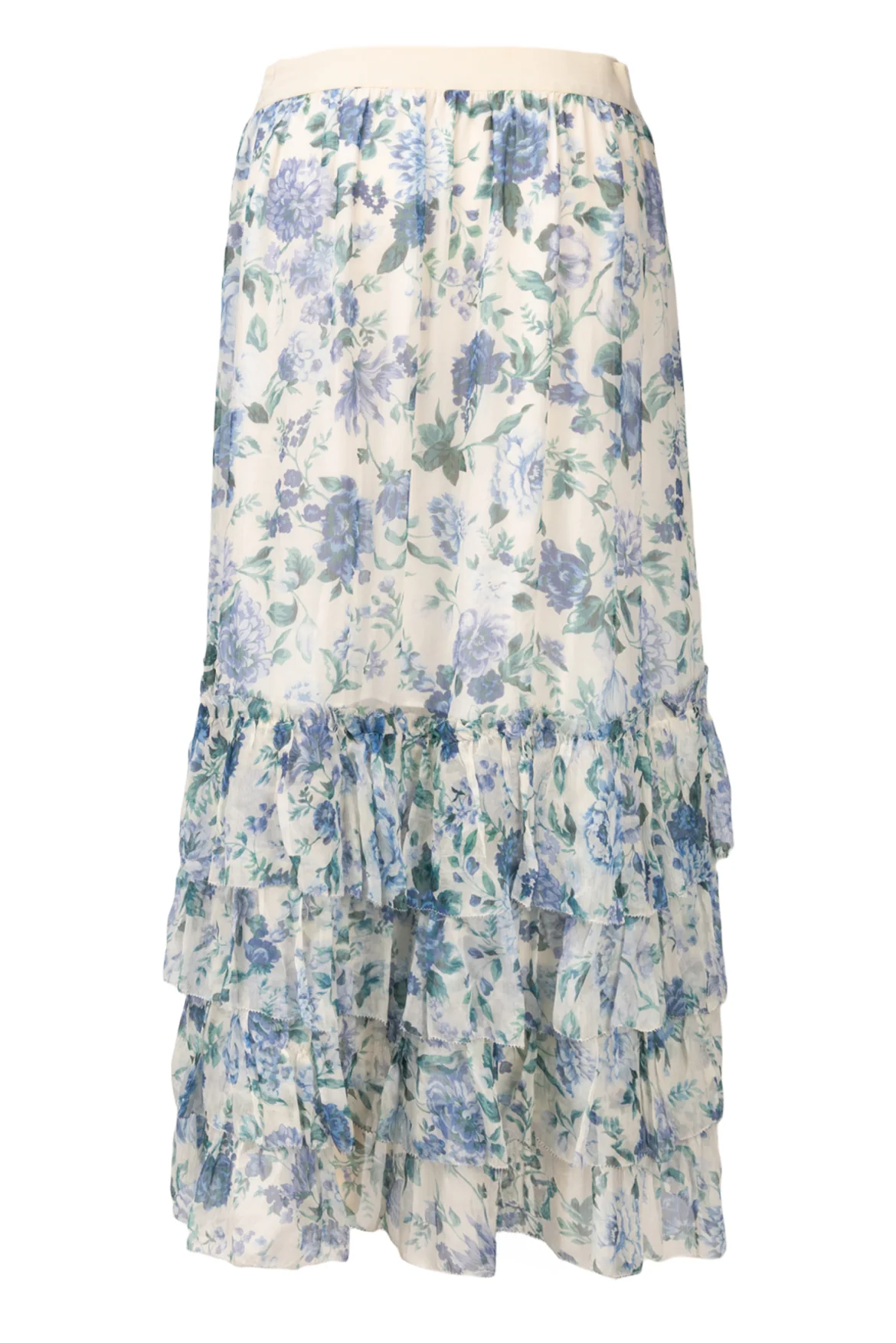 Zimmermann Size 2 Floral Tiered Midi Skirt - Image 2