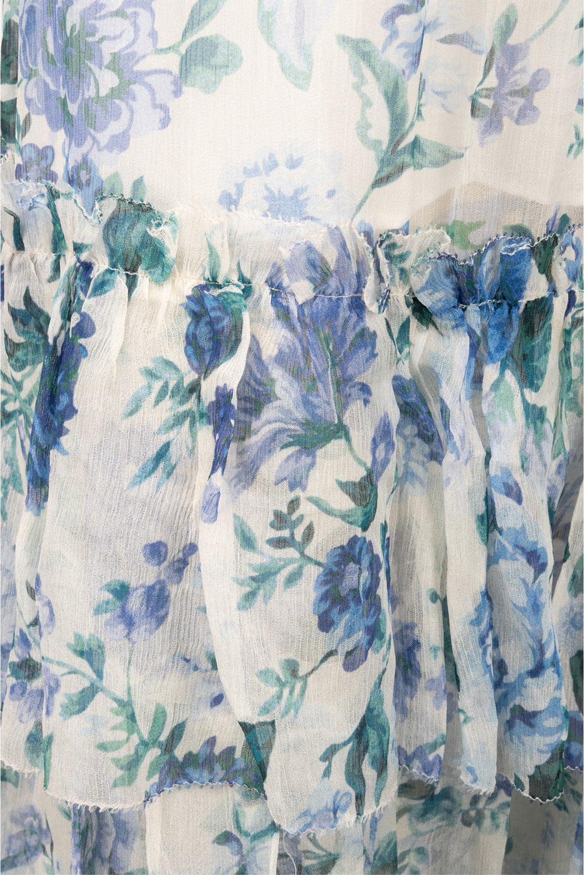 Zimmermann Size 2 Floral Tiered Midi Skirt - Image 3