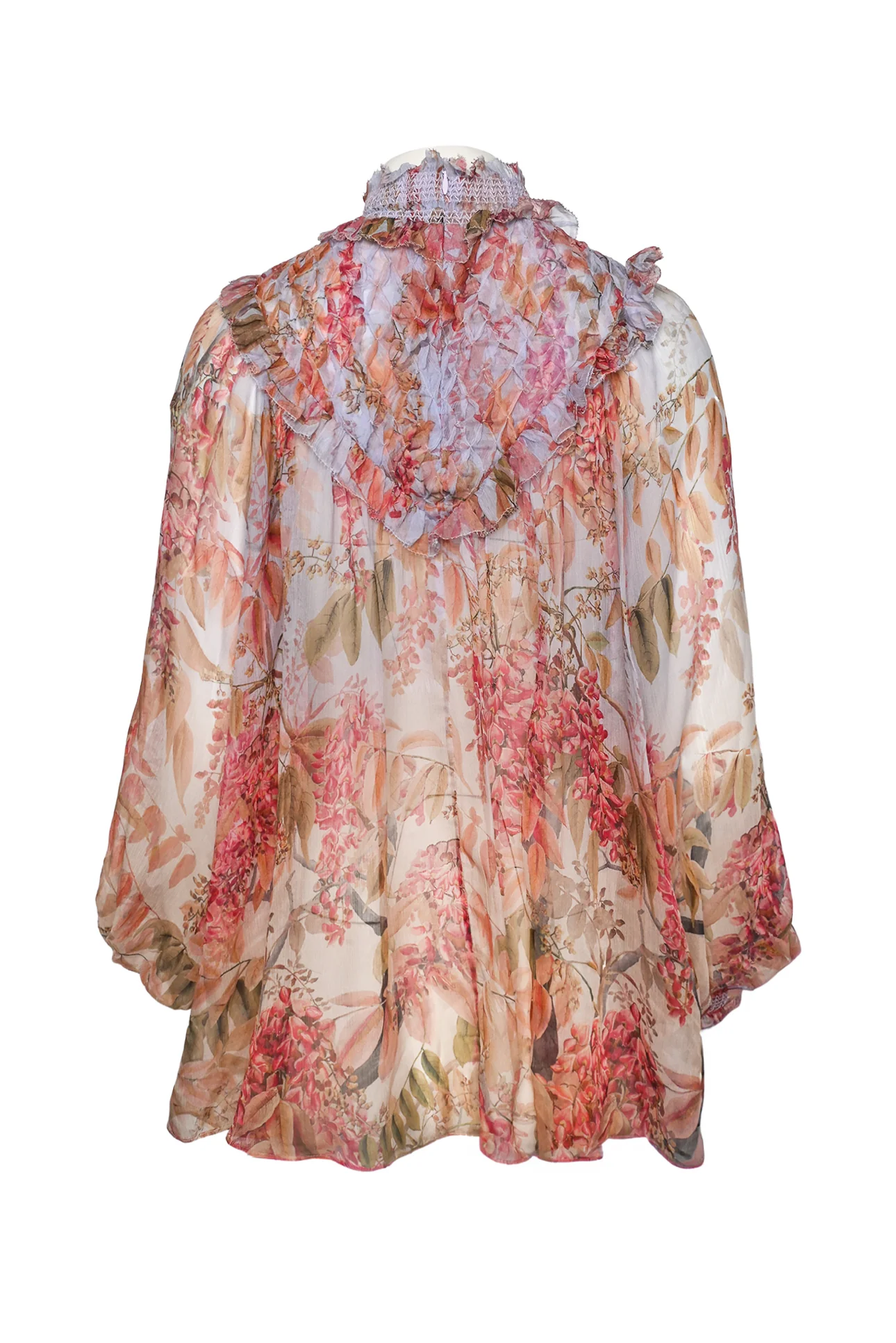 Zimmermann Size 3 Floral Mock Neck Silk Tops - Image 2