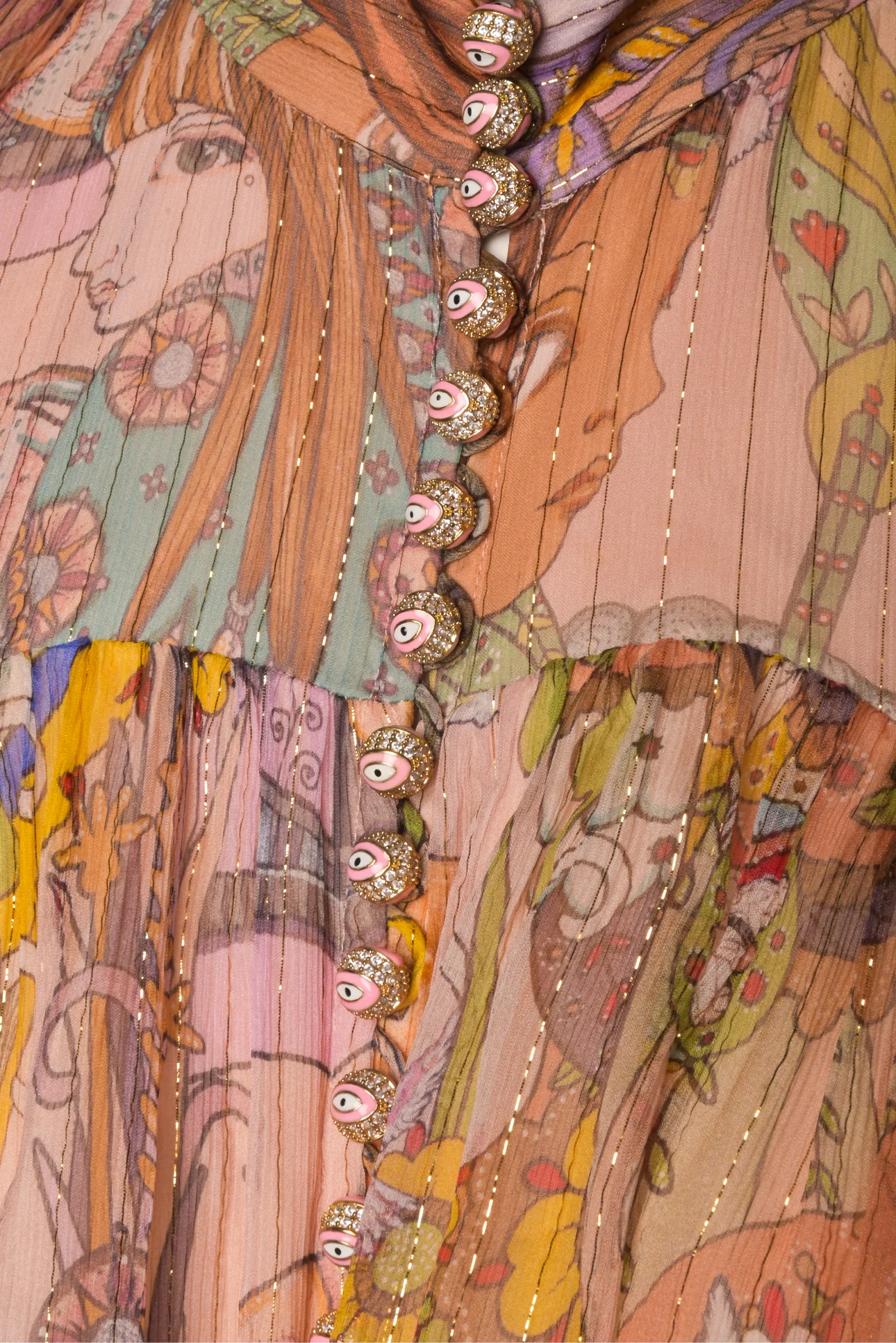 Zimmermann Size 3 Kaleidoscope Silk & Lurex Shirt - Image 3