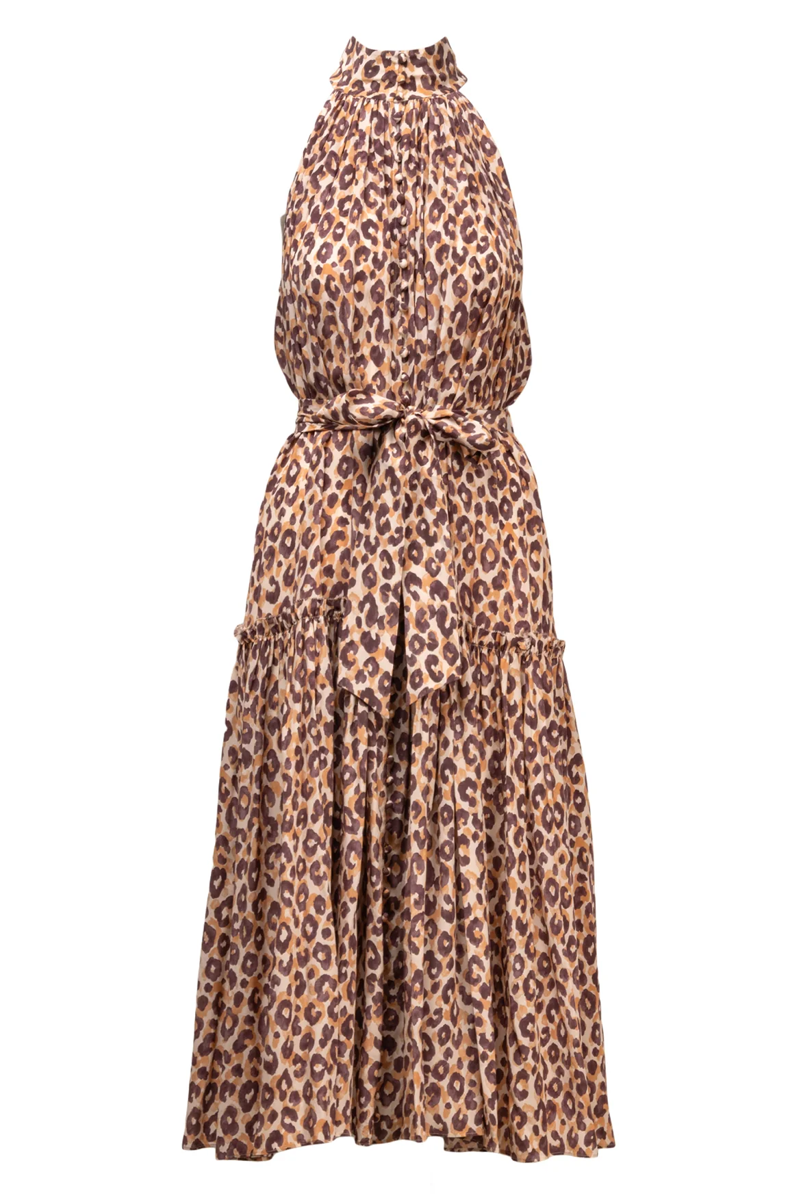 Zimmermann Size 3 Kirra Leopard-Print Silk-Satin Maxi Dress